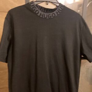 HUGO black mock turtleneck Short Sleeve Tee